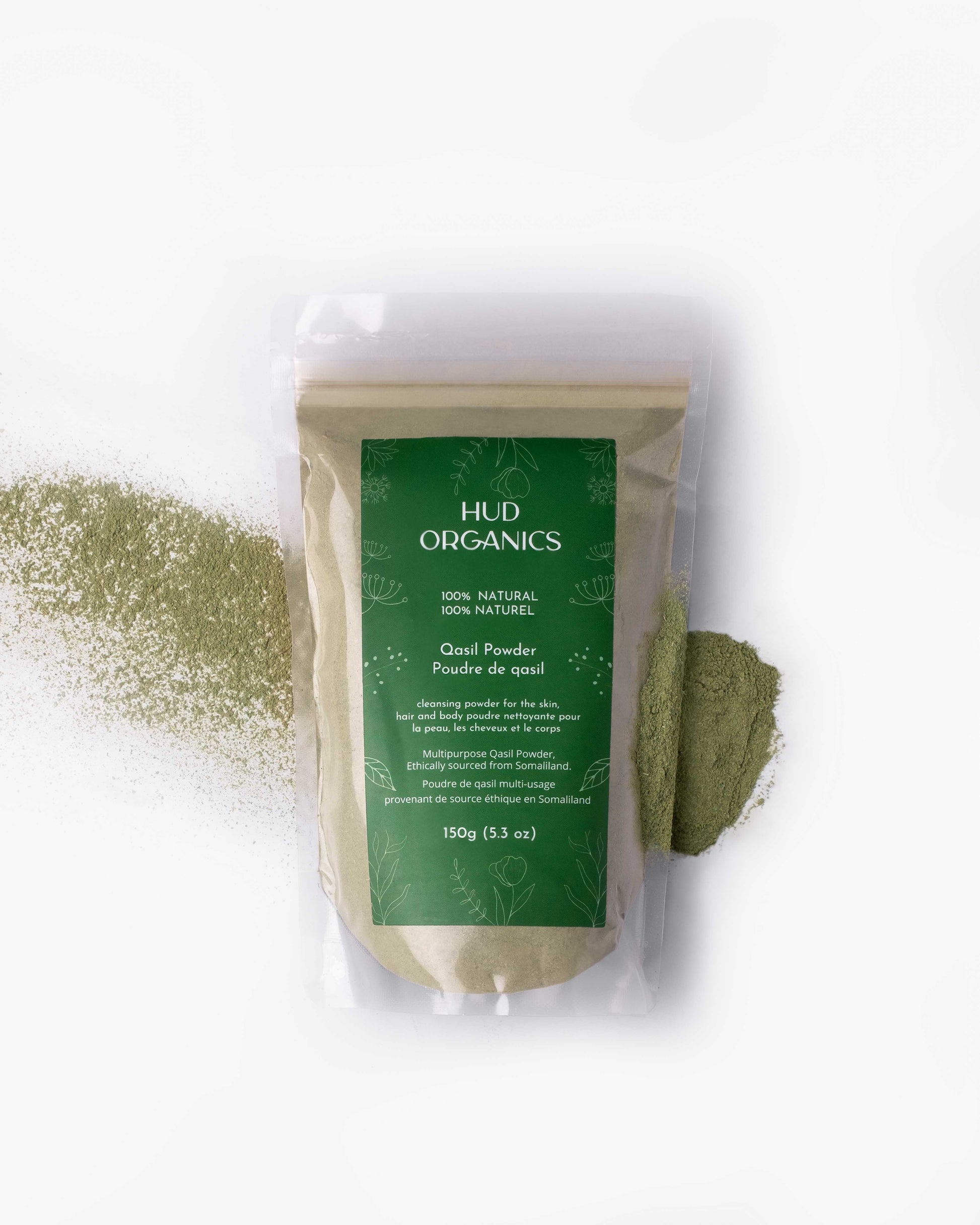 SAAFI AH ORGANICS Qasil Powder Natural Leaf Powder, exfoliates, detoxifies,  Helps with clogged pores and Blemishes. soap,Used as a Shampoo. (Large 5
