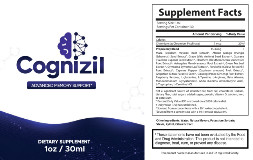 Cognizil Supplement Facts