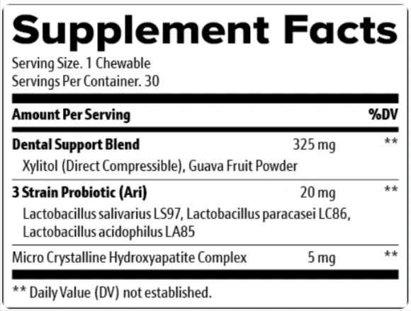 OraDentix Supplement Facts
